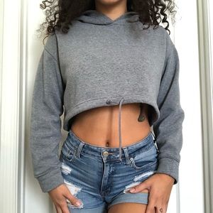 Ci Sono Cropped Fleece Hoodie